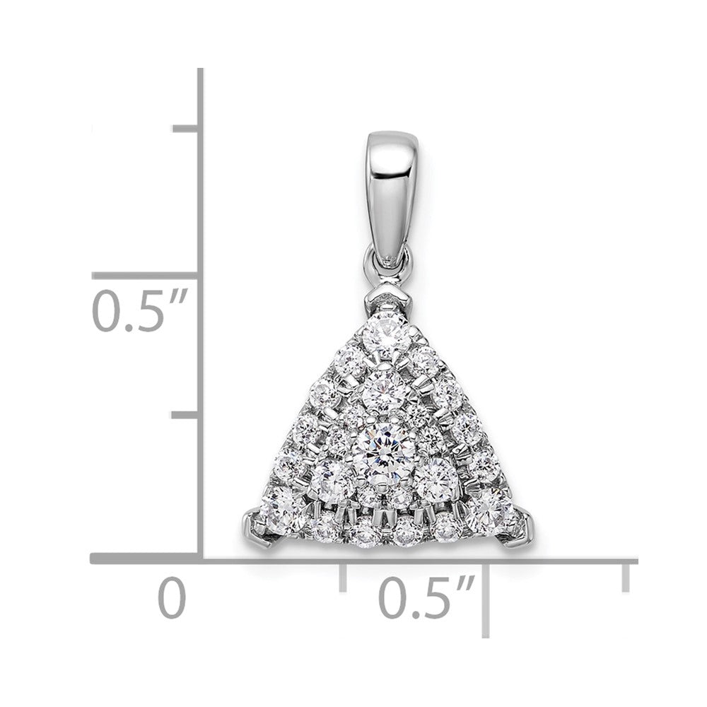 LGWP 14k White Gold 1/2 carat Lab Grown Diamond VS/SI+ G+ Complete Triangle Cluster Pendant