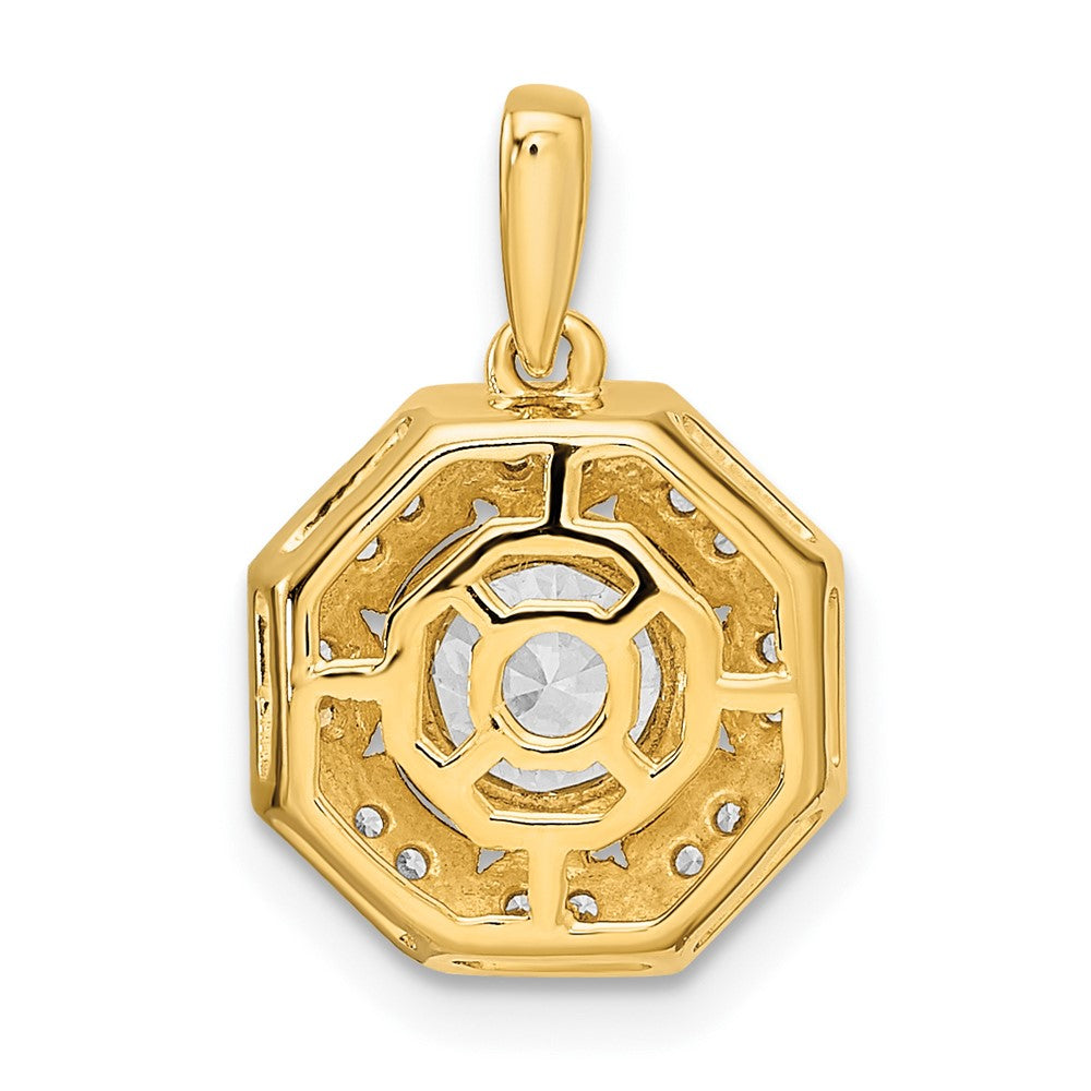 LGYP 14k Two-tone 3/4 carat Lab Grown Diamond VS/SI+ G+ Octogon Halo Pendant