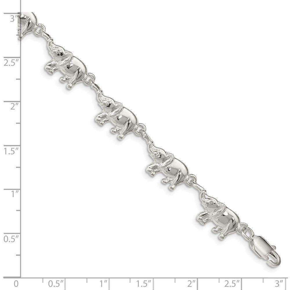 SSB Sterling Silver Elephants Bracelet