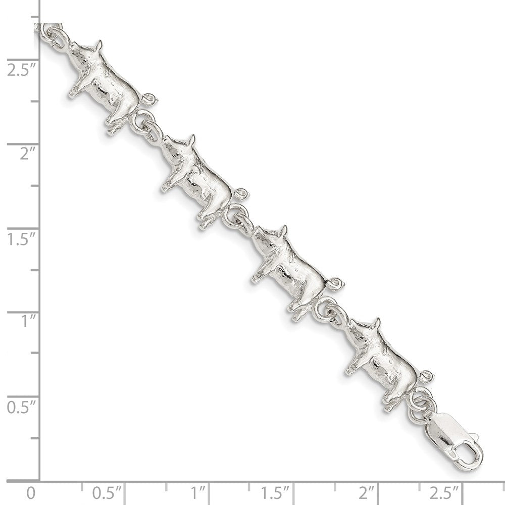 SSB Sterling Silver Pig Bracelet