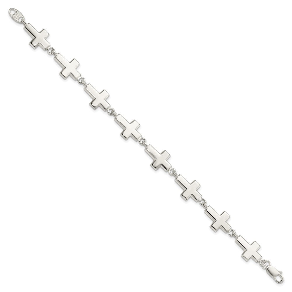 SSB Sterling Silver Crosses Bracelet