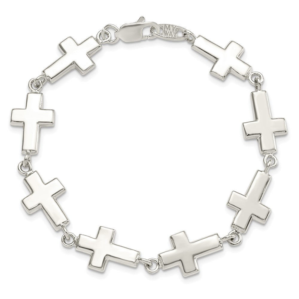 SSB Sterling Silver Crosses Bracelet
