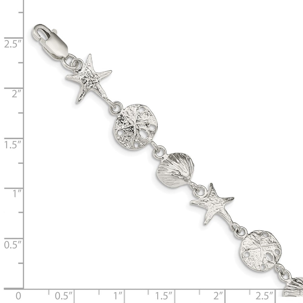 SSB Sterling Silver Seashells Bracelet