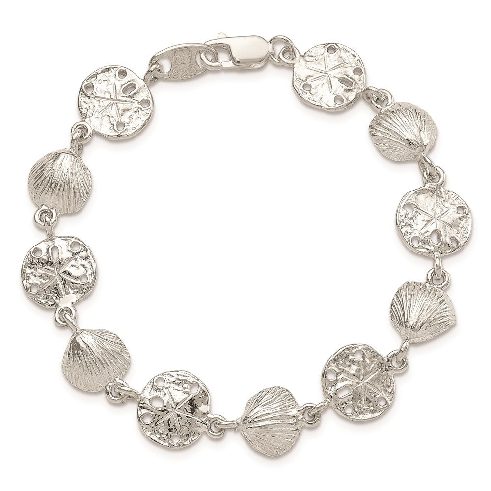 SSB Sterling Silver Seashells and Sand Dollars Bracelet