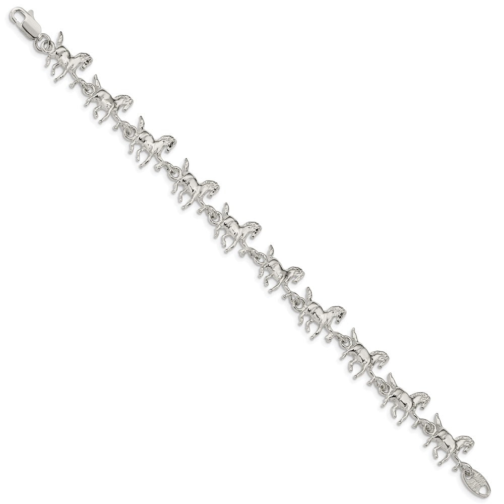 SSB Sterling Silver Horses Bracelet