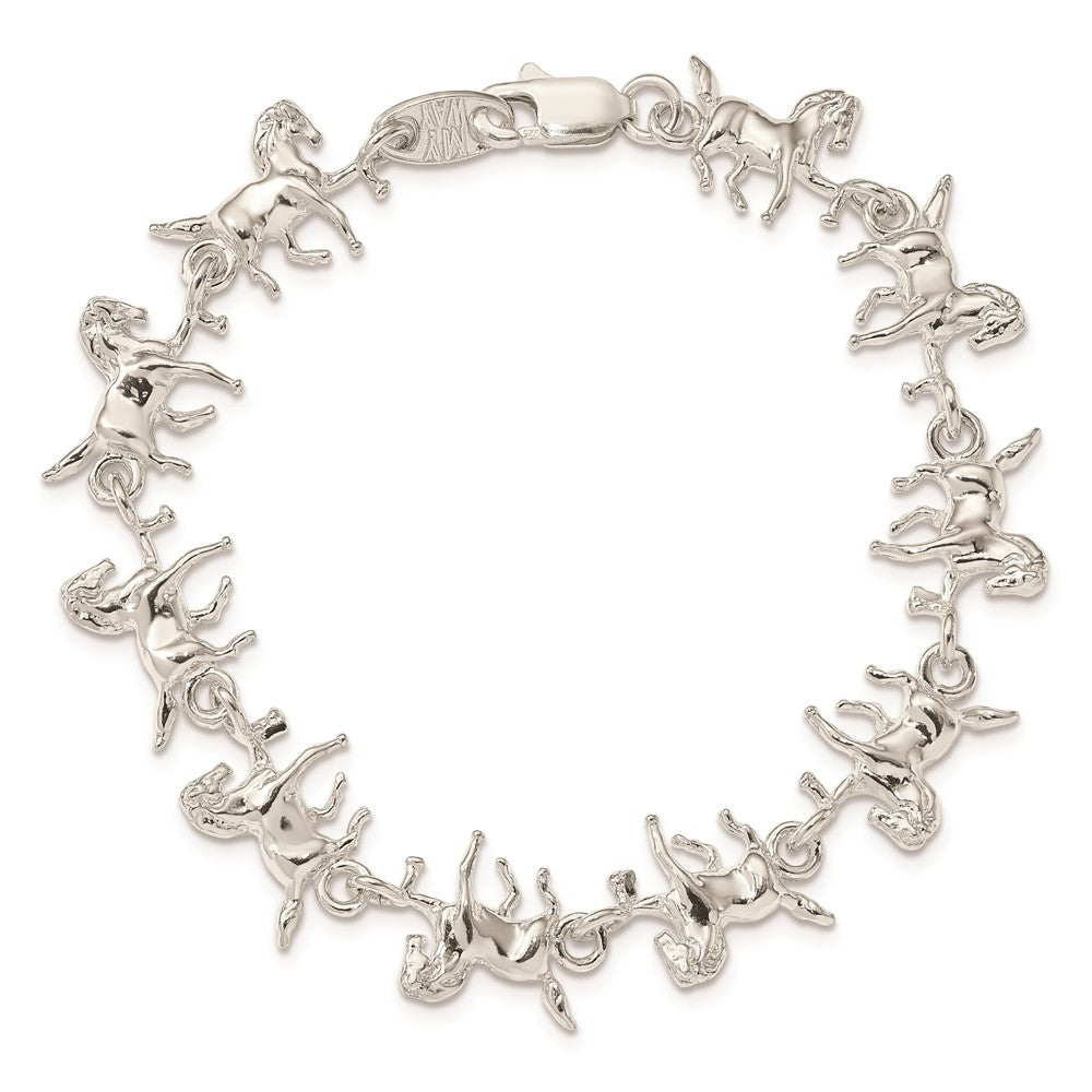 SSB Sterling Silver Horses Bracelet