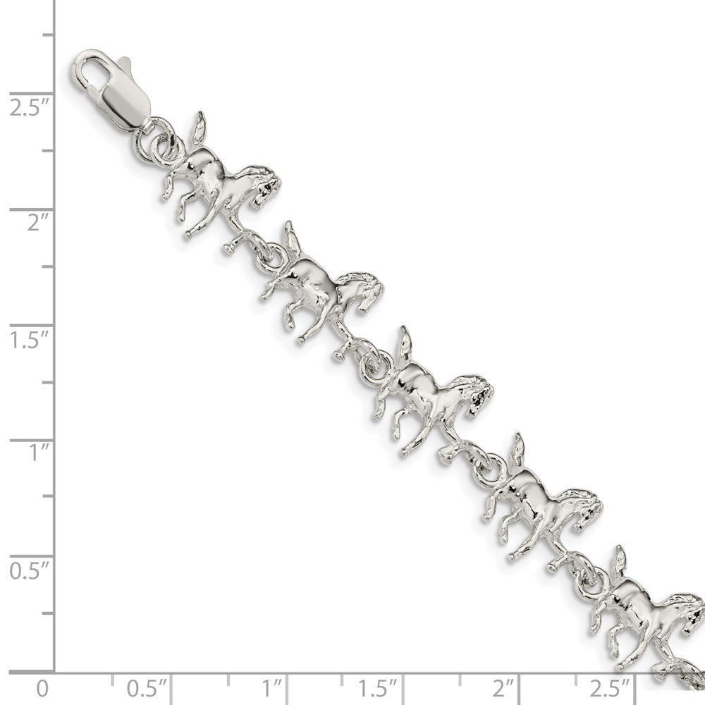 SSB Sterling Silver Horses Bracelet