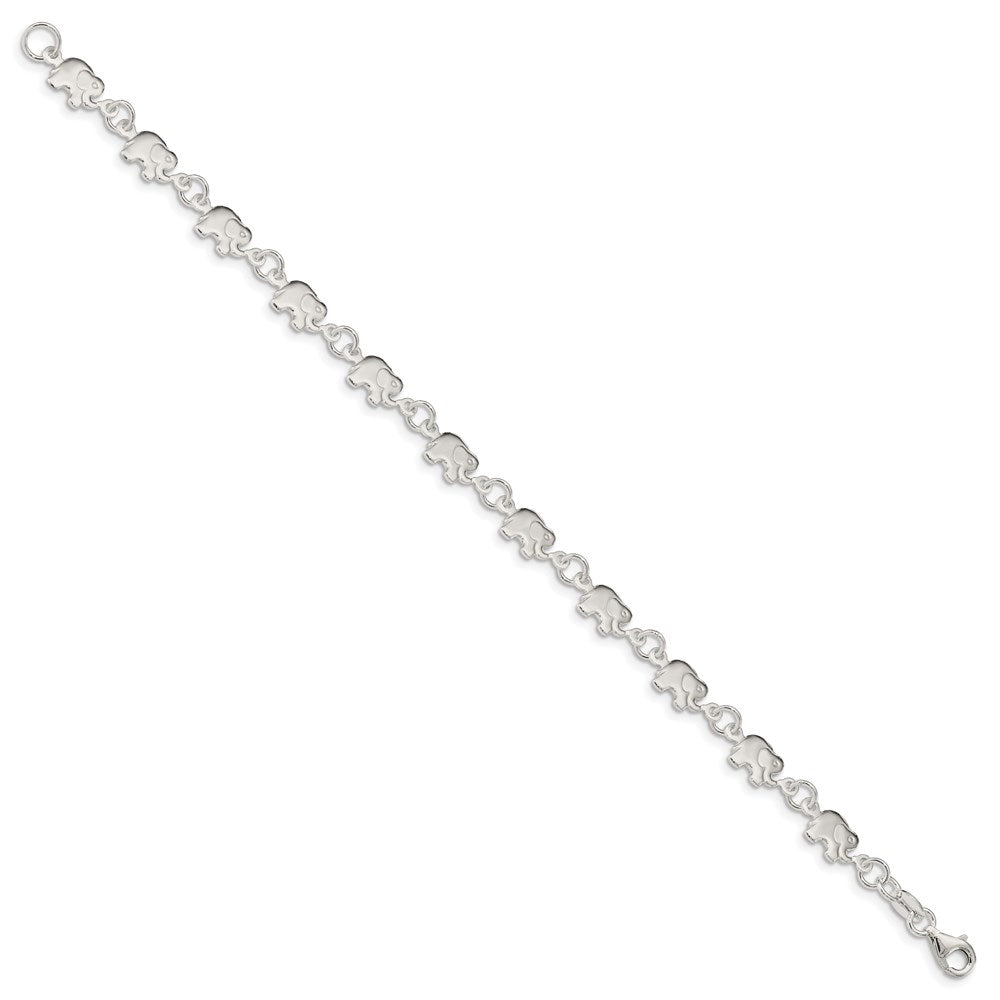 SSB Sterling Silver Polished Elephant Bracelet