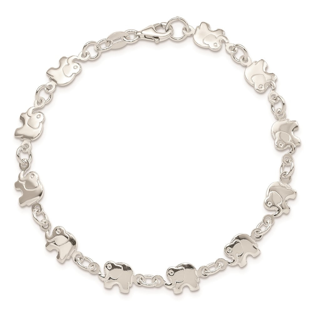 SSB Sterling Silver Polished Elephant Bracelet