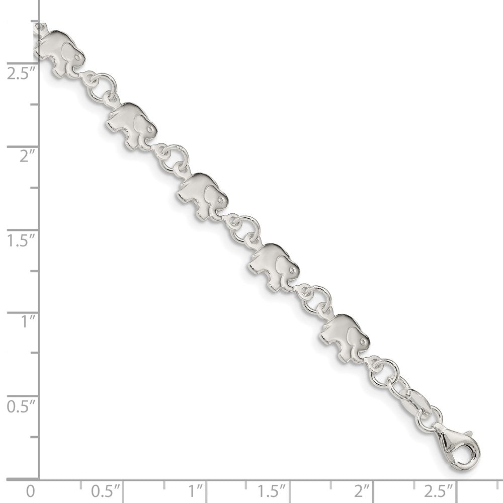 SSB Sterling Silver Polished Elephant Bracelet