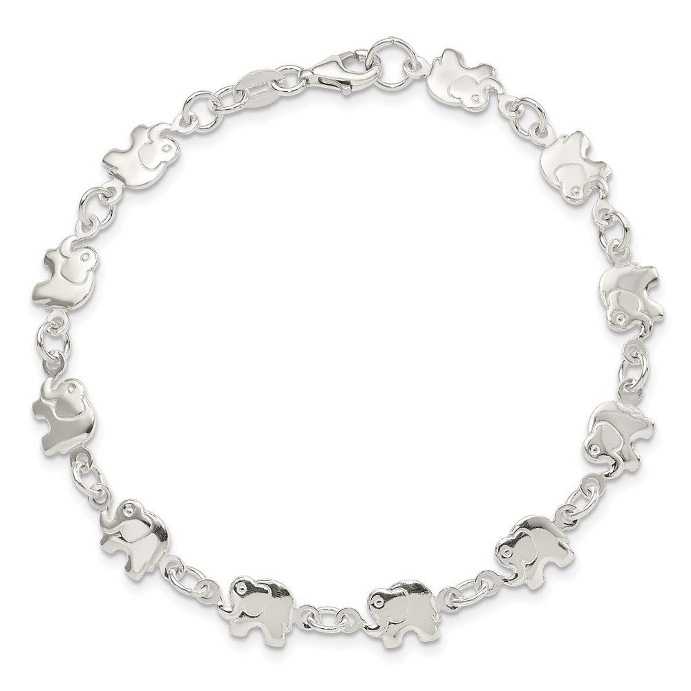 SSB Sterling Silver Polished Elephant Bracelet