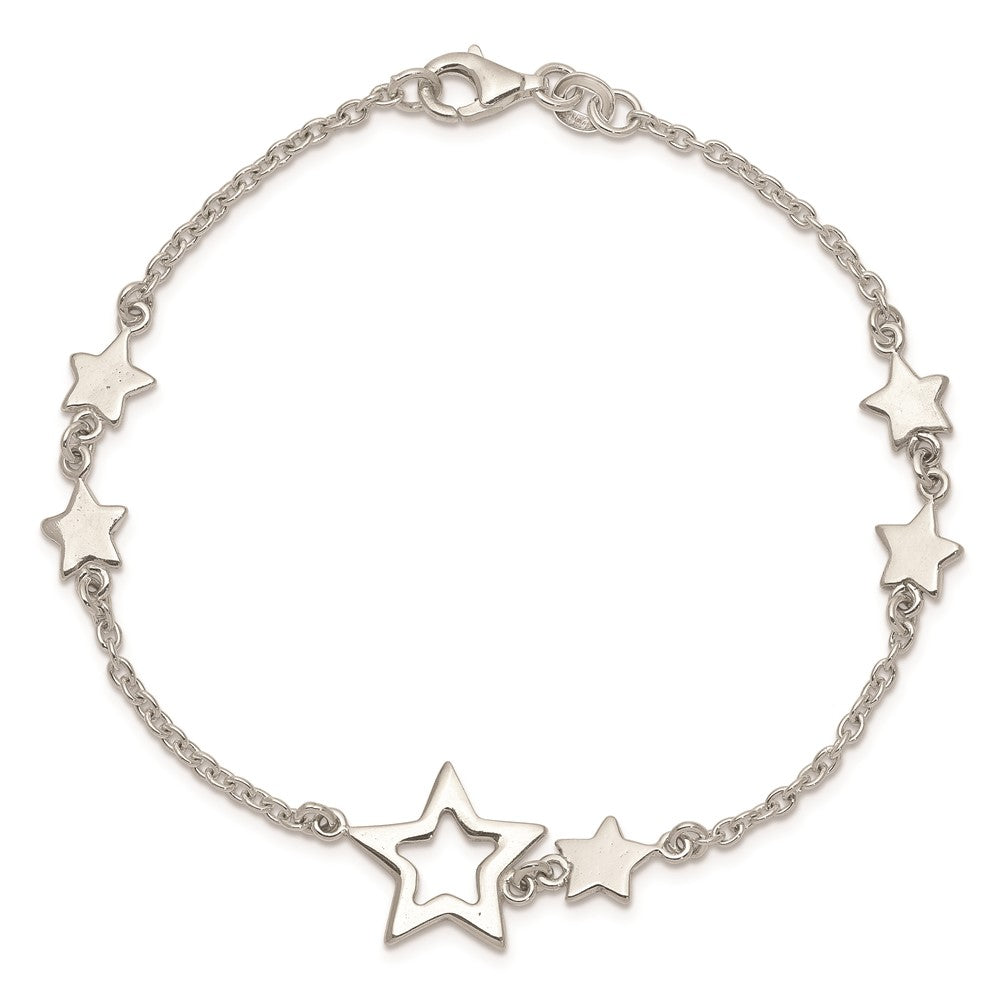SSB Sterling Silver Star Bracelet
