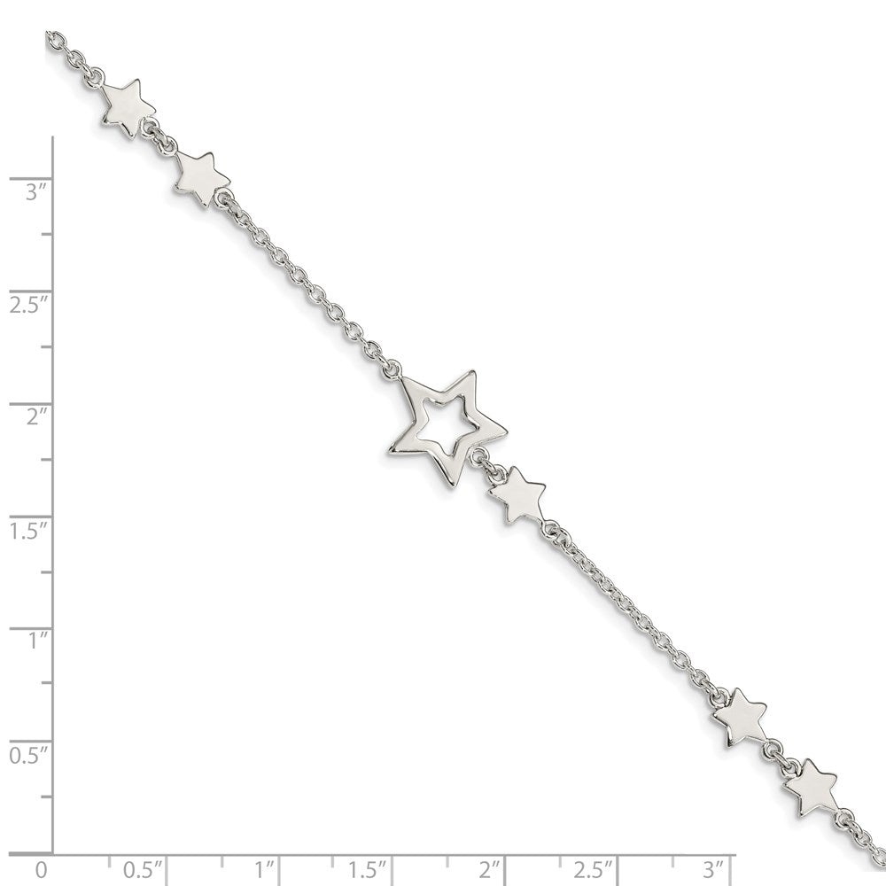 SSB Sterling Silver Star Bracelet