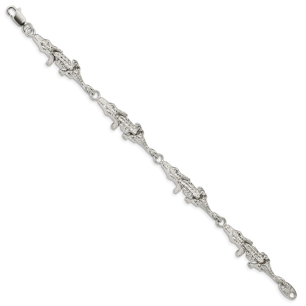 SSB Sterling Silver Alligator Bracelet