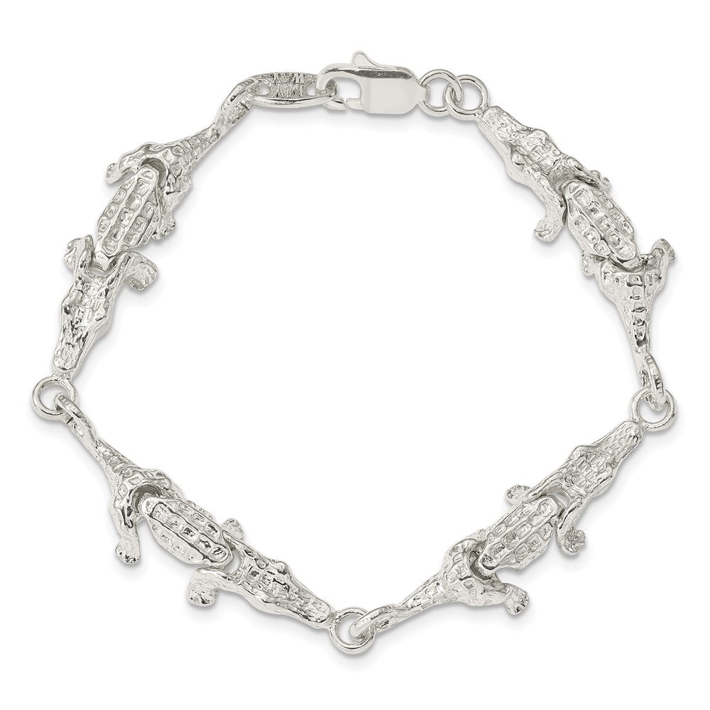 SSB Sterling Silver Alligator Bracelet