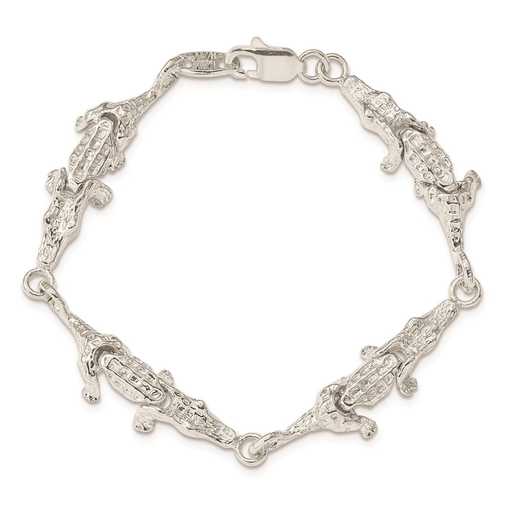 SSB Sterling Silver Alligator Bracelet