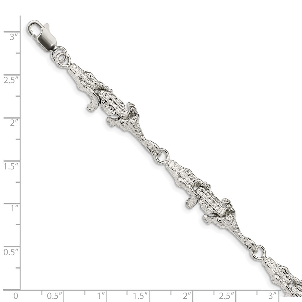 SSB Sterling Silver Alligator Bracelet