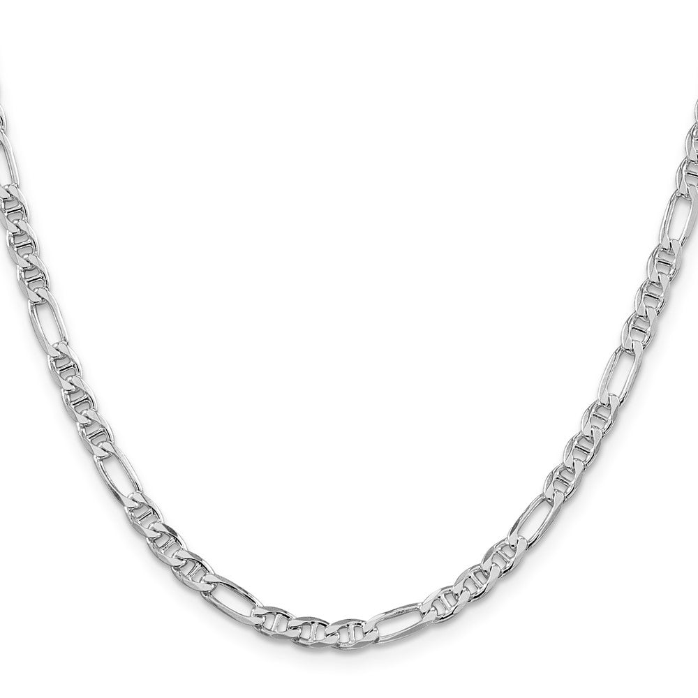 SSC Sterling Silver Rhodium-plated 3.75mm Figaro Anchor Chain