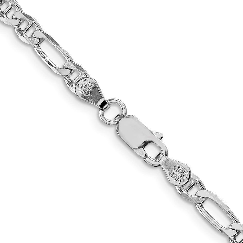 SSC Sterling Silver Rhodium-plated 3.75mm Figaro Anchor Chain