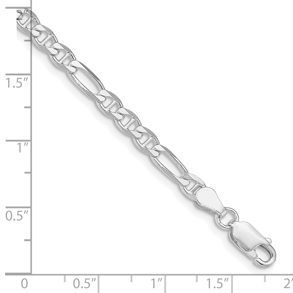 SSC Sterling Silver Rhodium-plated 3.75mm Figaro Anchor Chain