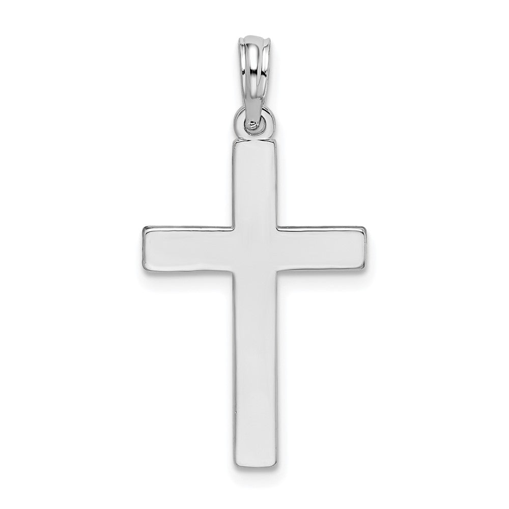 SSP Sterling Silver Polished Flat Latin Cross Pendant