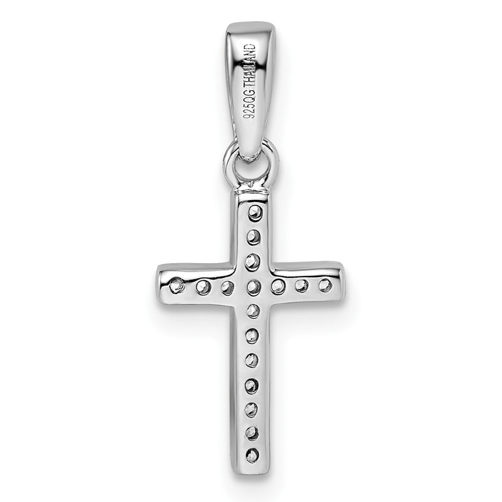 SSCZ Sterling Silver Rhodium-plated CZ Cross Pendant