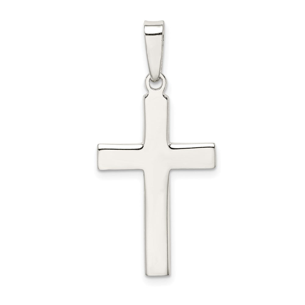 SSP Sterling Silver Polished and Matte Finish Cross Pendant