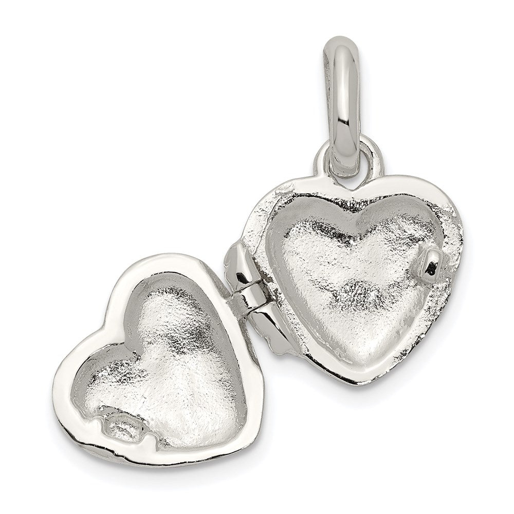 SSP Sterling Silver Blue Enamel Butterfly Heart Locket