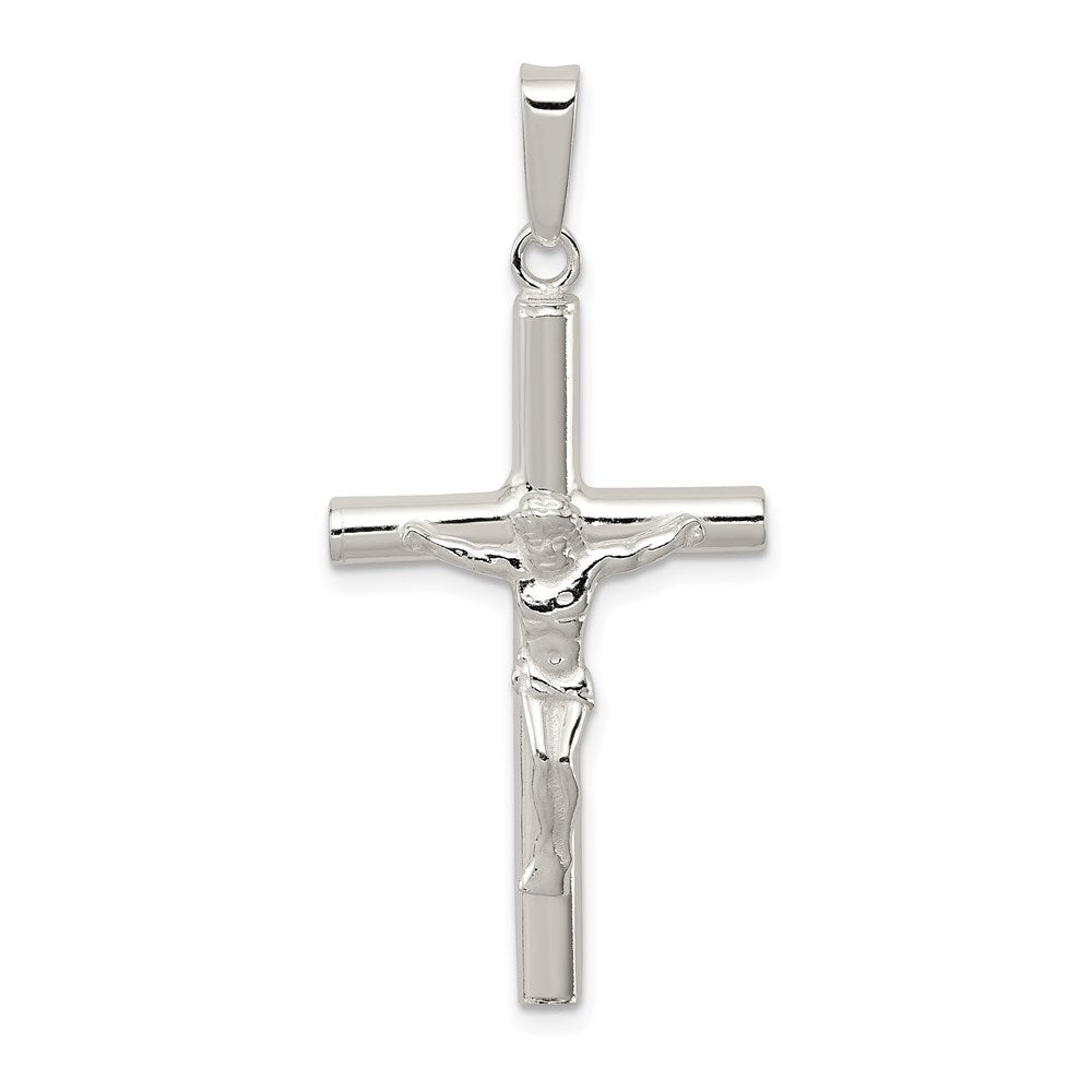 SSP Sterling Silver Polished Hollow Crucifix Cross Pendant