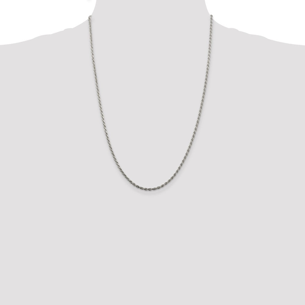 SSC Sterling Silver 2.25mm Diamond-cut Rope Chain