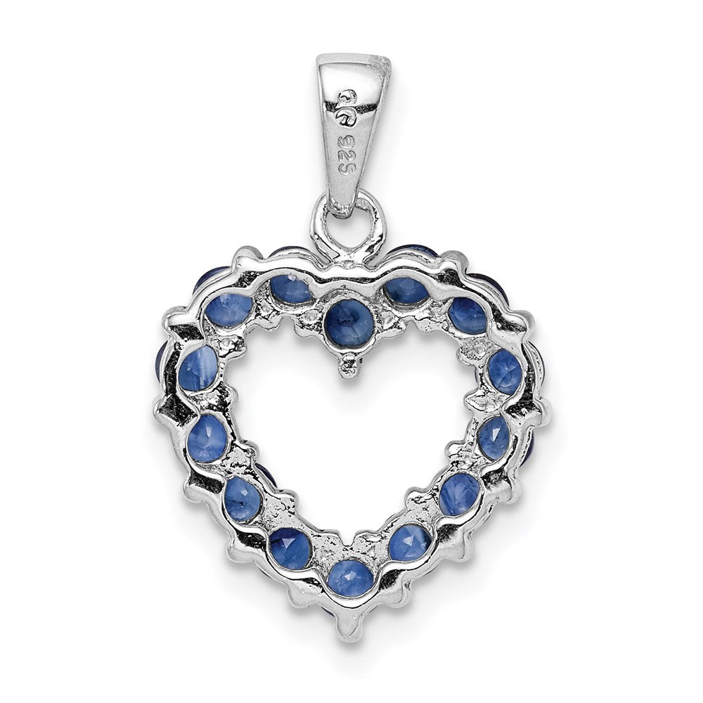 GSSP Sterling Silver Rhodium-plated Sapphire Pendant
