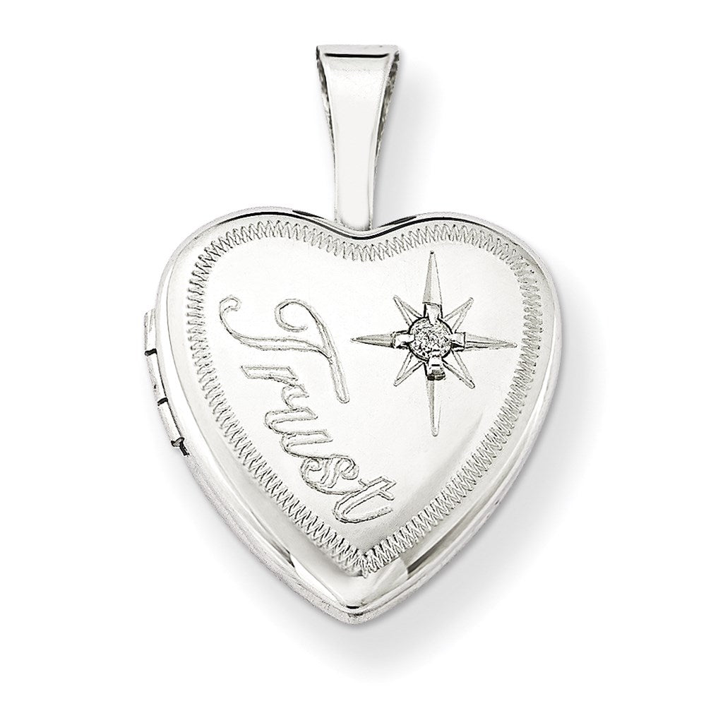 DSS Sterling Silver & Diamond Trust 12mm Heart Locket