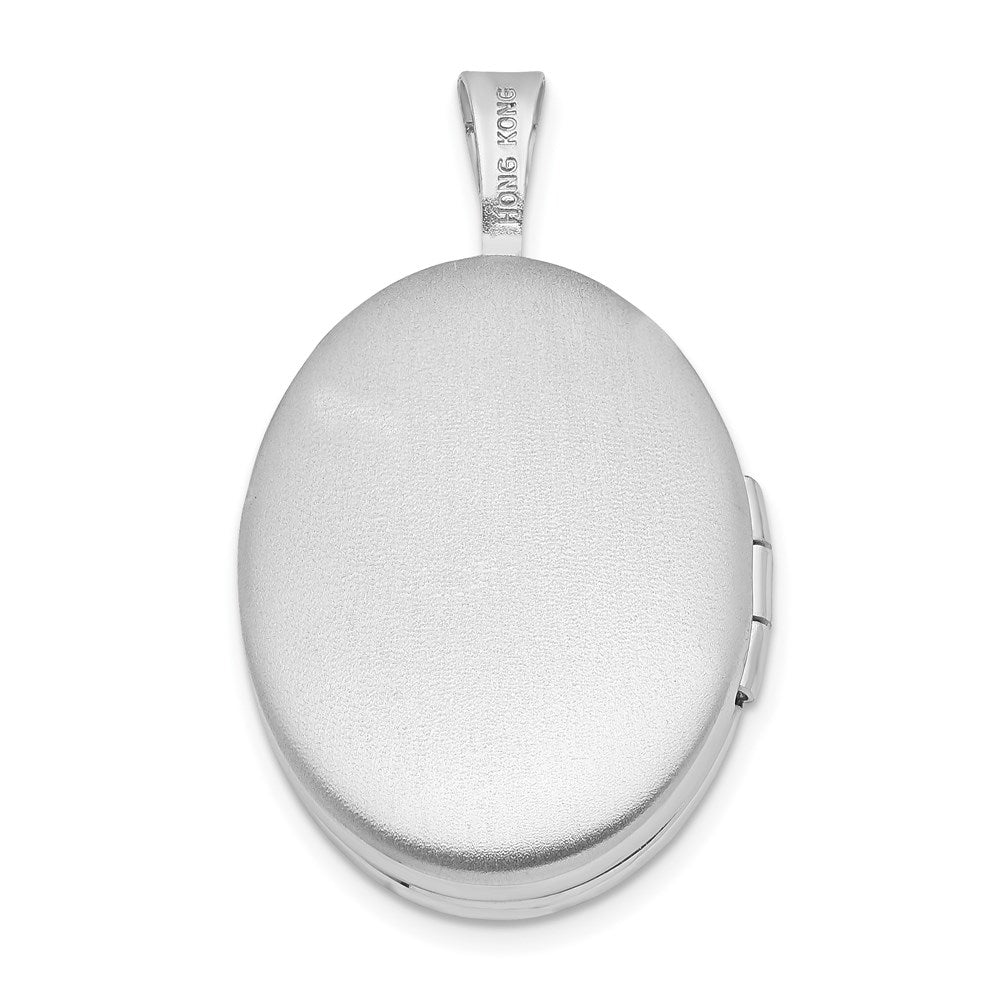 SSP Sterling Silver Rhodium-plated 20mm Polished Oval Locket