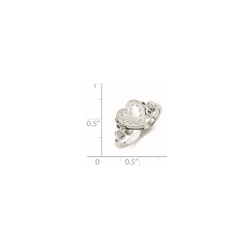 SSR Sterling Silver Rhodium-plated 10mm Locket Ring