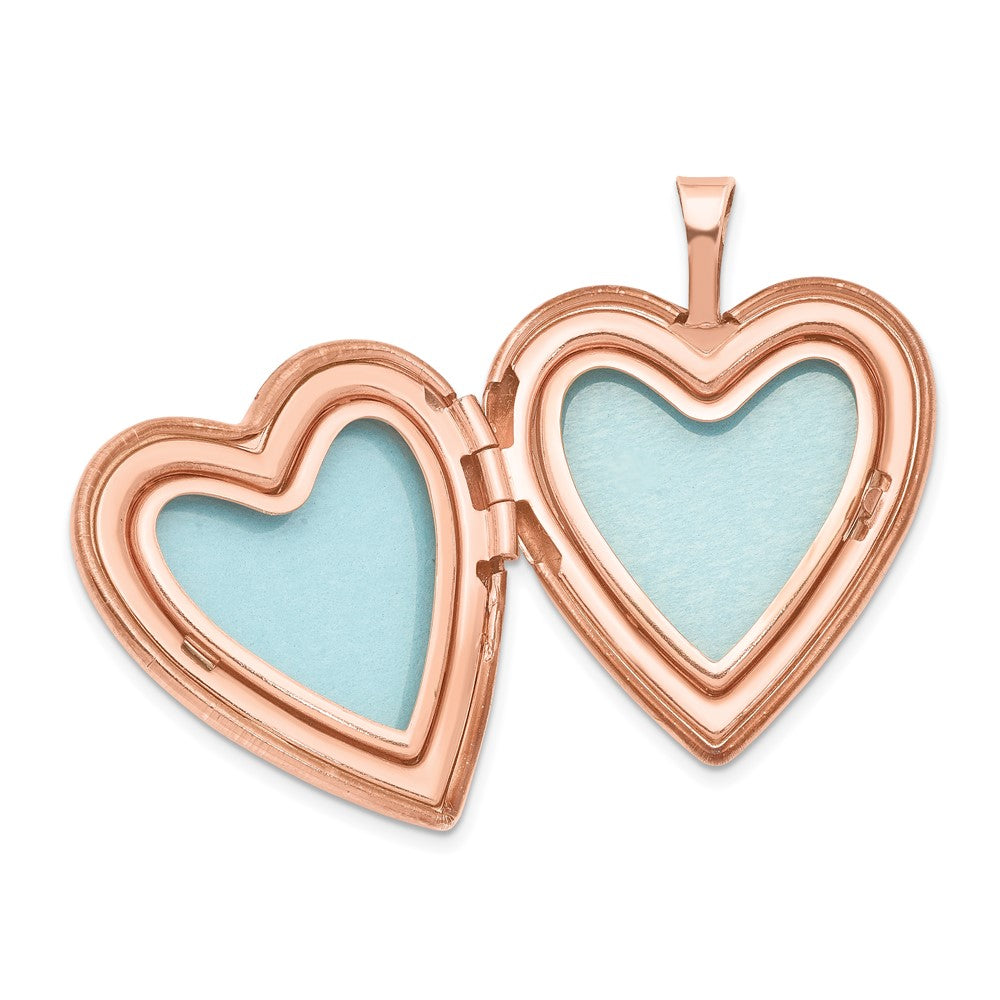 SSL Sterling Silver Rose Gold-plated 20mm Double Hearts Heart Locket