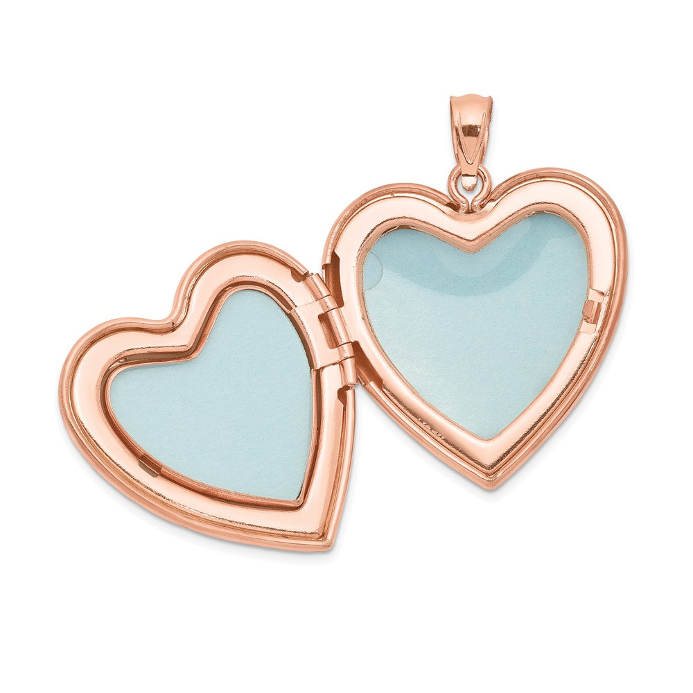 SSP Sterling Silver Rose Gold-plated 24mm Scrolled Heart Family Locket