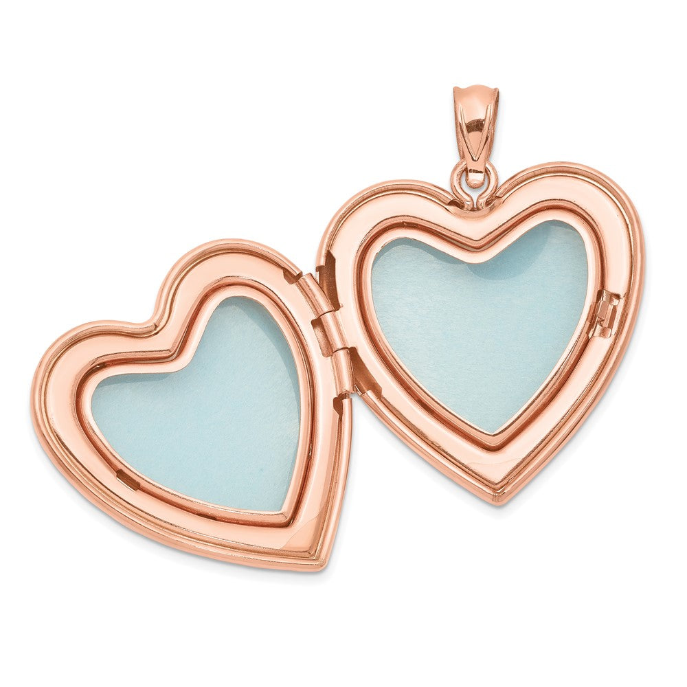 SSP Sterling Silver Rose Gold-plated 24mm Plain Heart Locket
