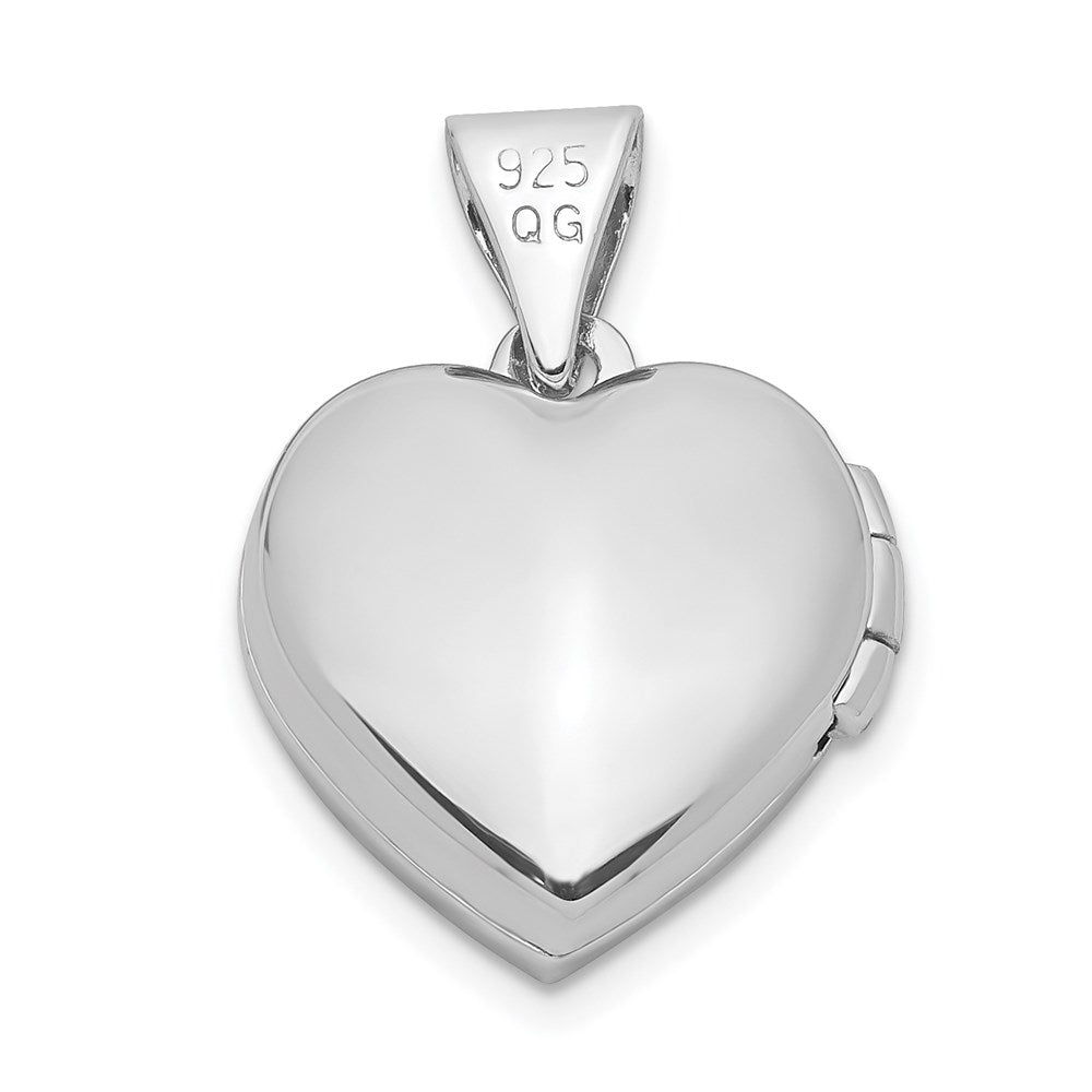 SSP Sterling Silver Rhodium-plated 13mm Heart Locket