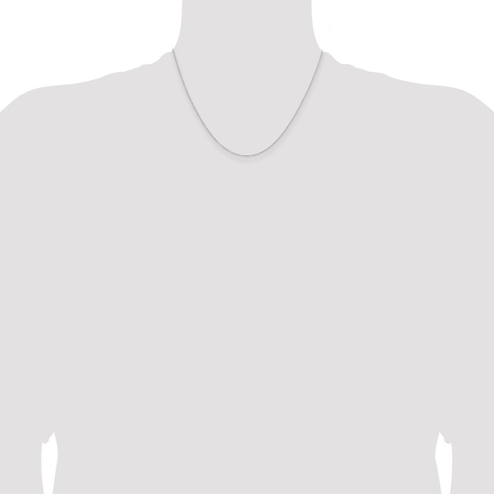 SSC Sterling Silver 1mm Rhodium-plated Cable Chain