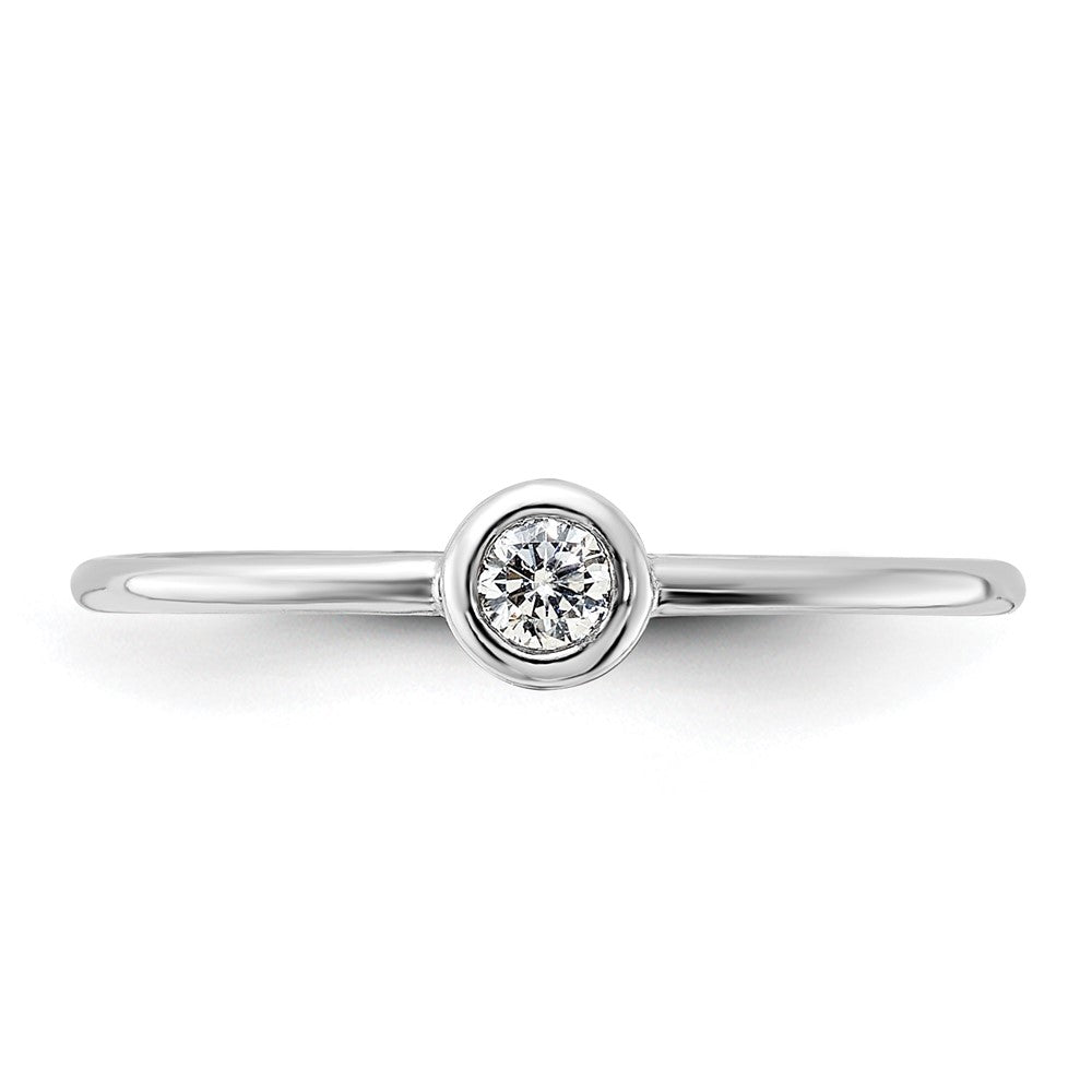 SSCZ Sterling Silver Rhodium-plated Polished CZ Circle Ring
