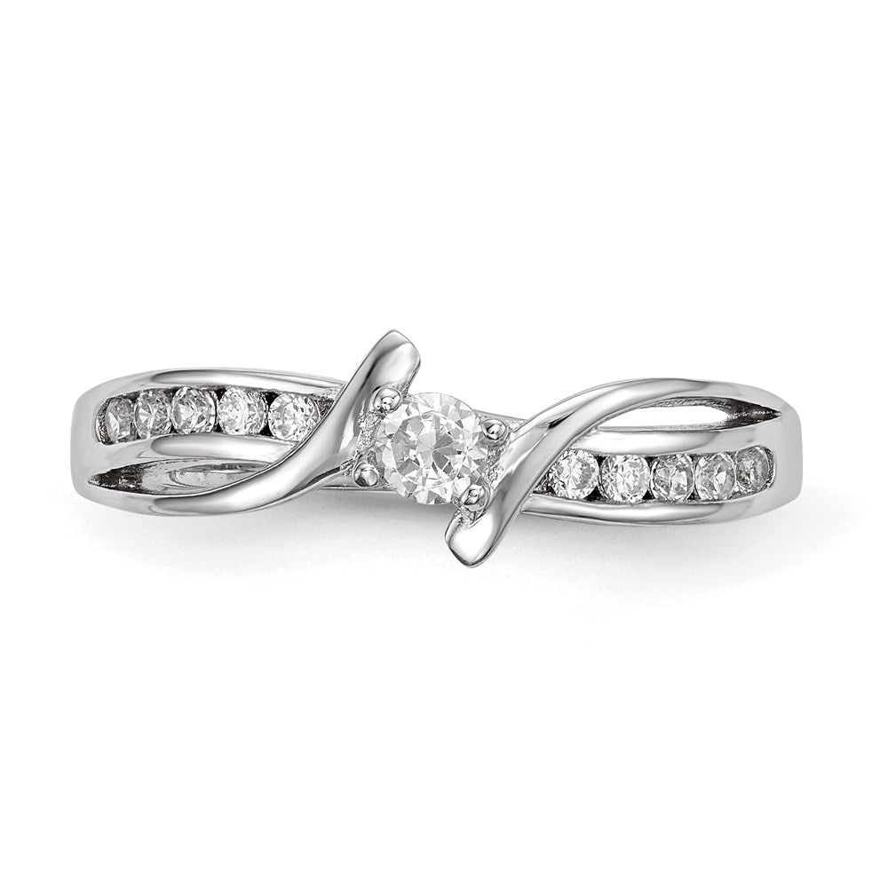 SSCZ Sterling Silver Rhodium-plated CZ Ring