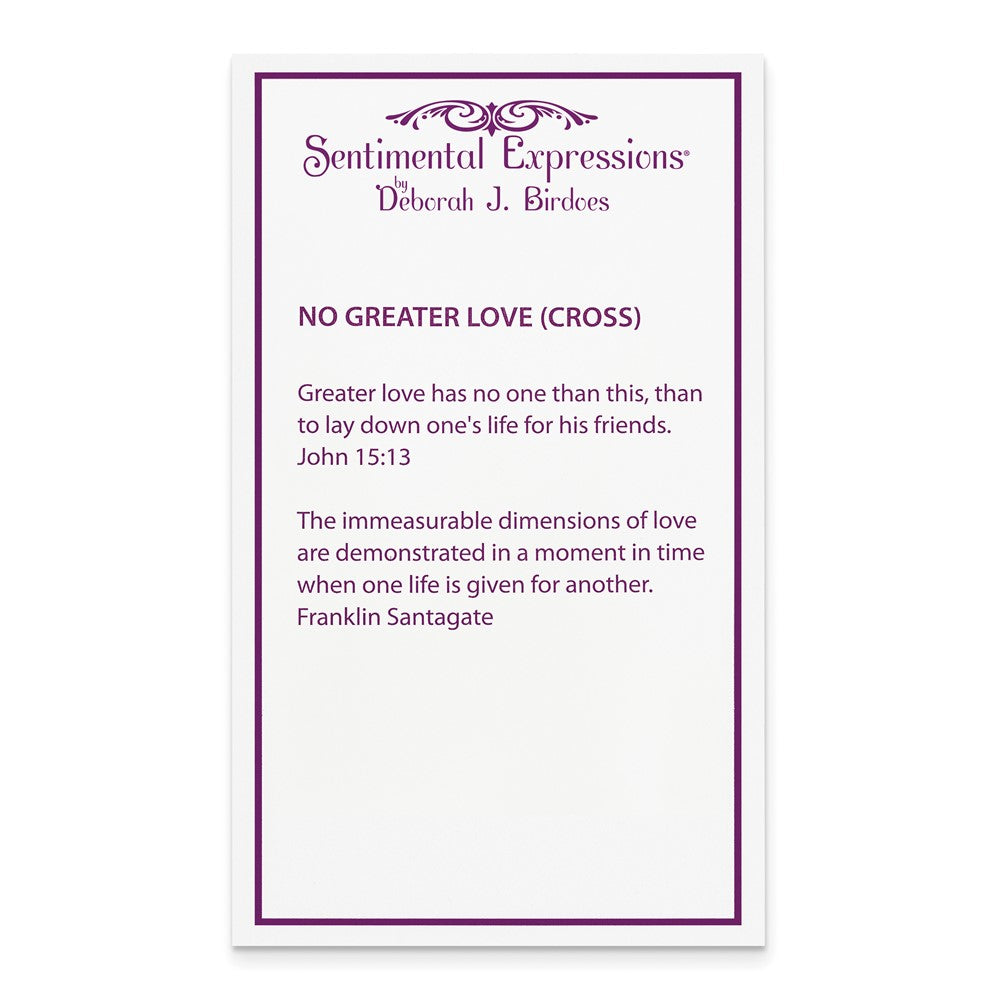 SE Sterling Silver Gold-plated No Greater Love Cross 18in Necklace