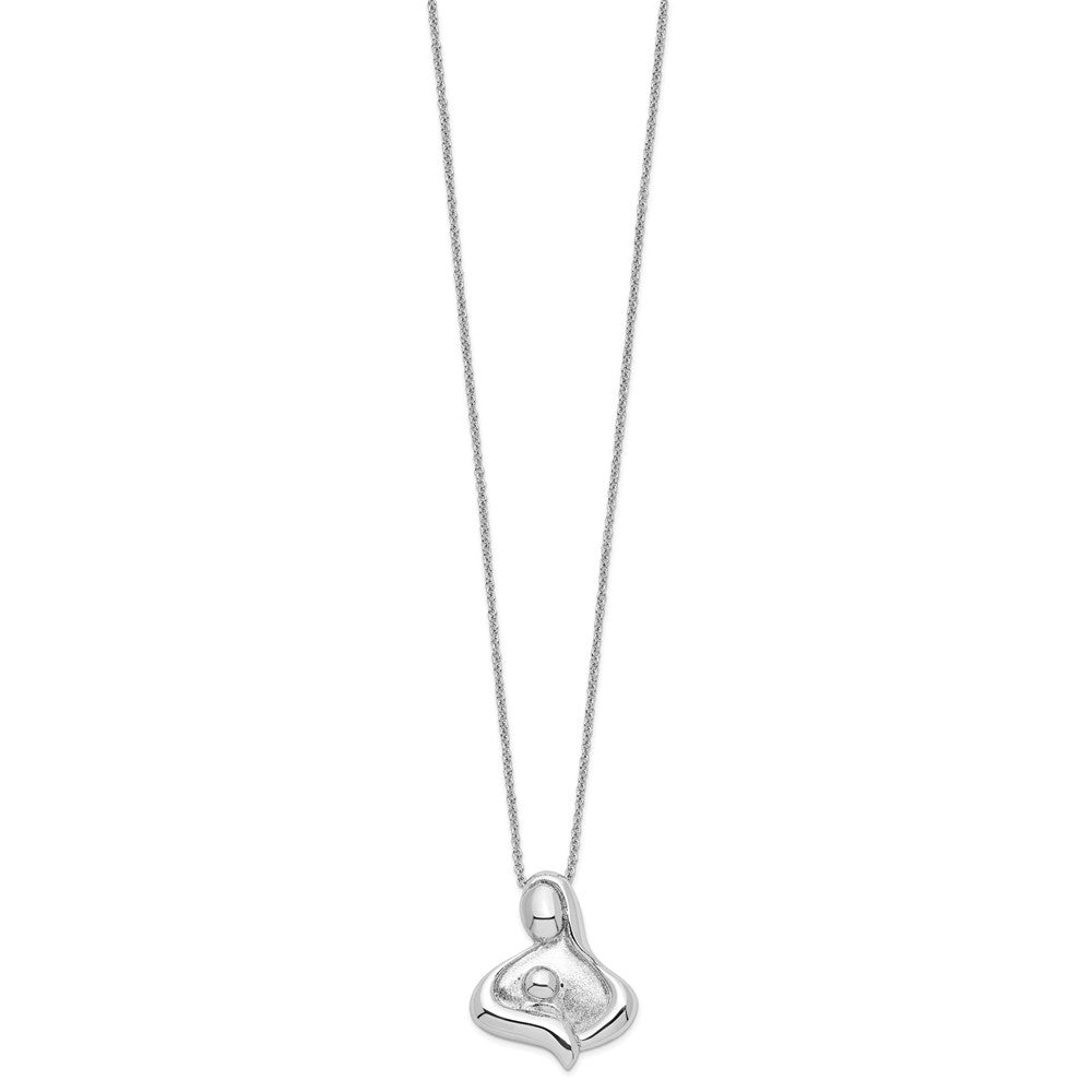 SE Sterling Silver Rhodium-plated Polished Maternal Bond 18in Necklace