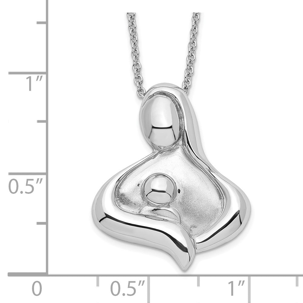 SE Sterling Silver Rhodium-plated Polished Maternal Bond 18in Necklace