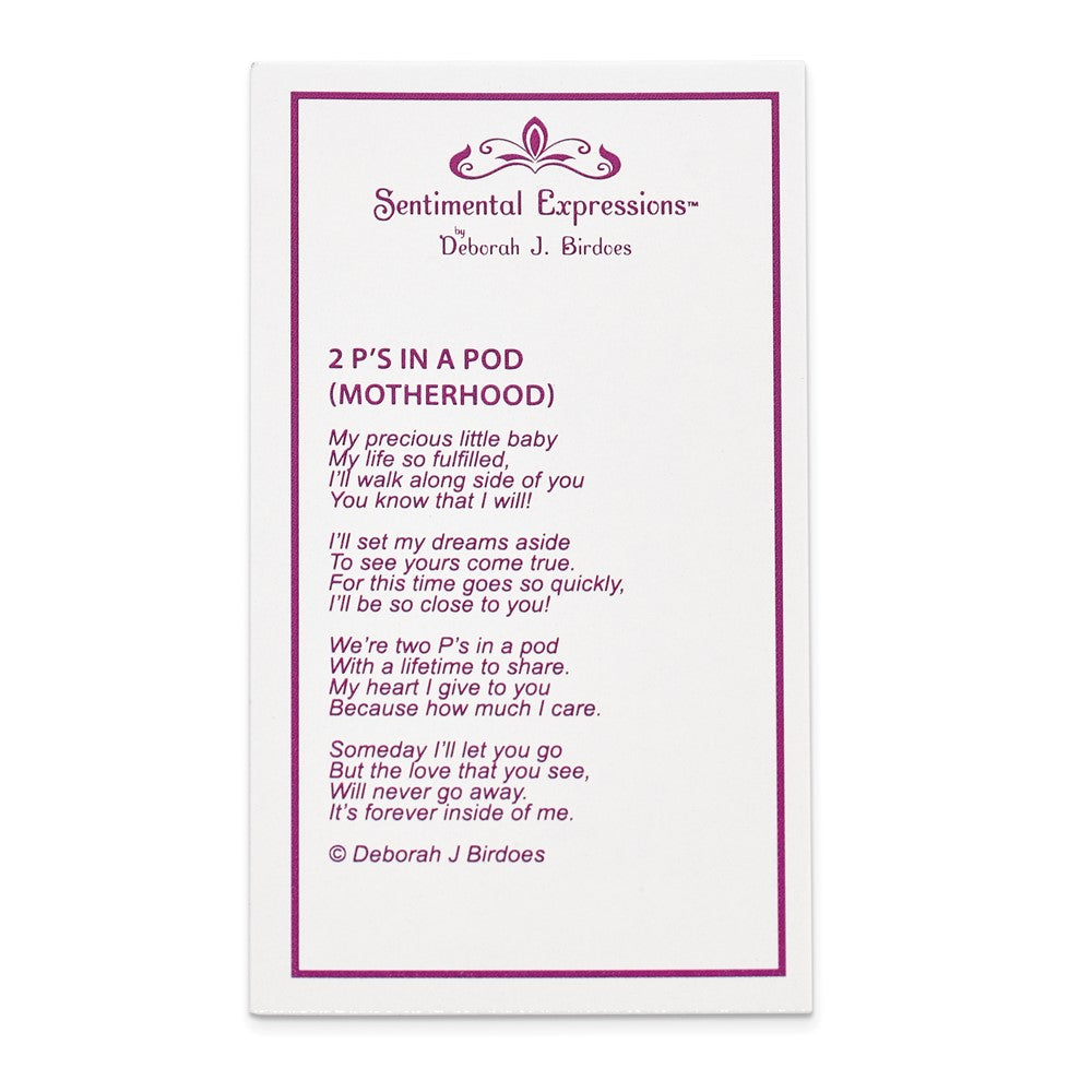 SE Sterling Silver Rhodium-plated FWC Pearl CZ 2 P's in a Pod Motherhood Friendship 18in Necklace