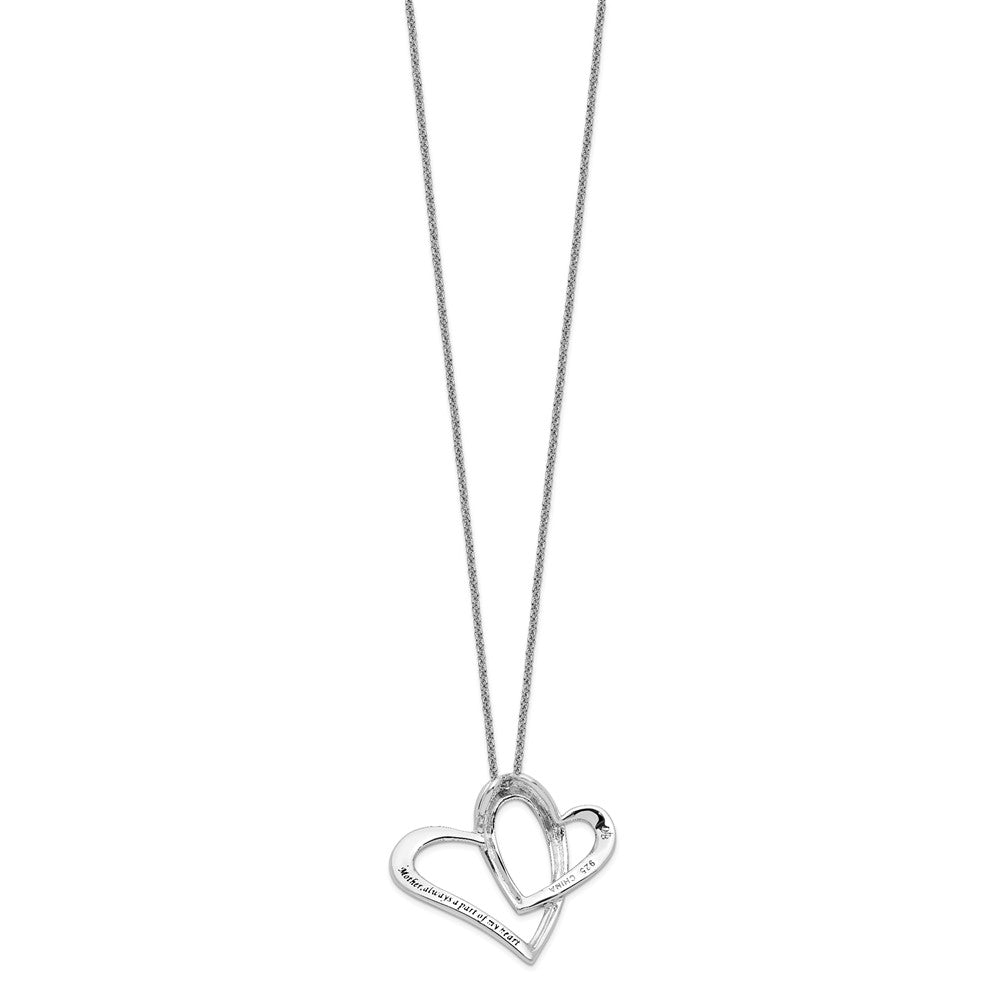 SE Sterling Silver Rhodium-plated Mother A Part of My Heart 18 Inch Necklace