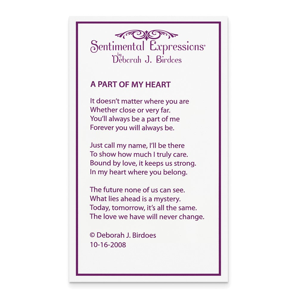 SE Sterling Silver Rhodium-plated Mother A Part of My Heart 18 Inch Necklace