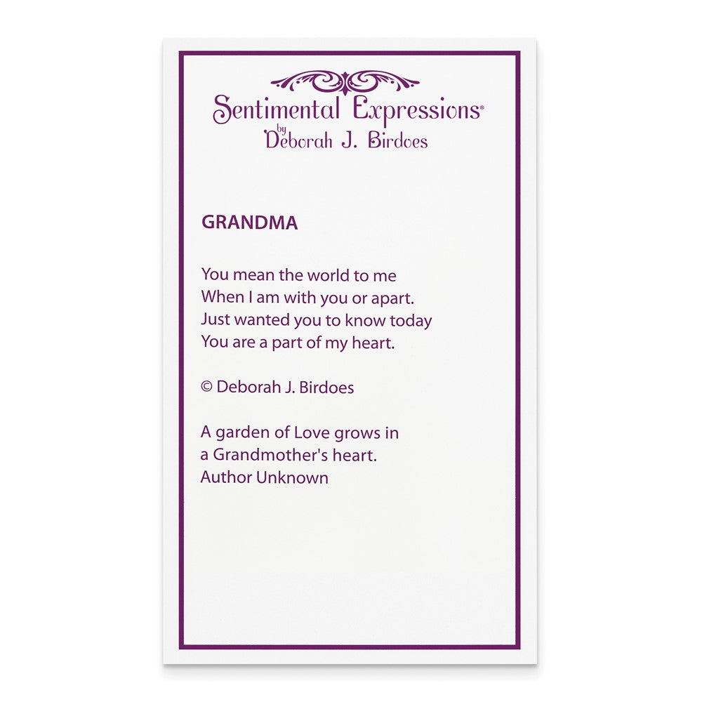 SE Sterling Silver Gold-plated Grandma 18in Heart Necklace