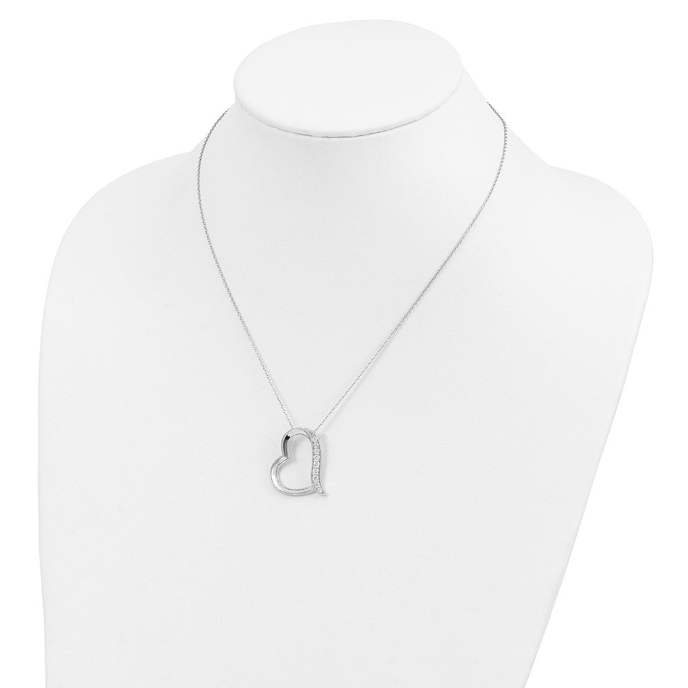 SE Sterling Silver Rhodium-plated Antiqued CZ Daughter-In-Law 18in Necklace