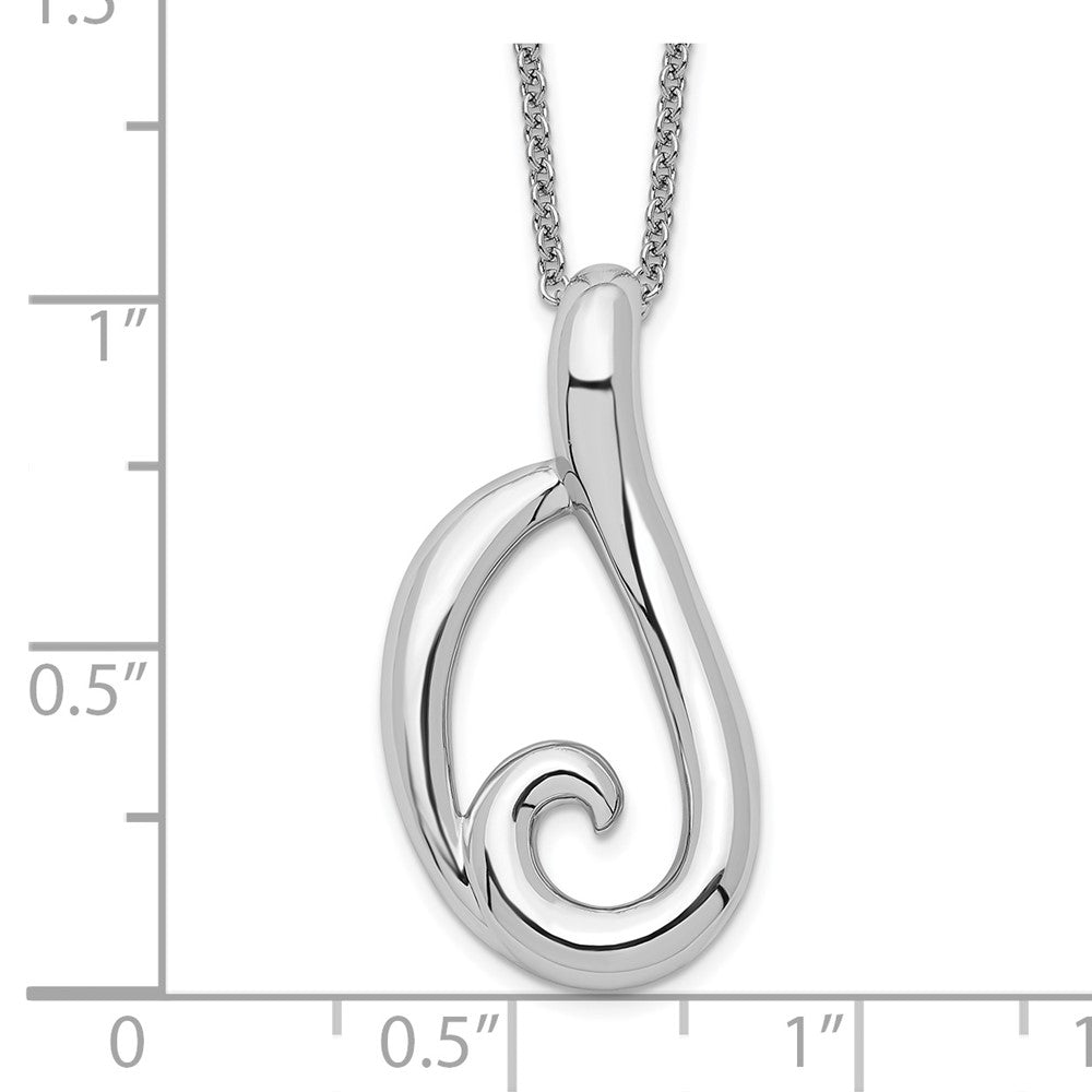 SE Sterling Silver Rhodium-plated Friendship 18in Necklace